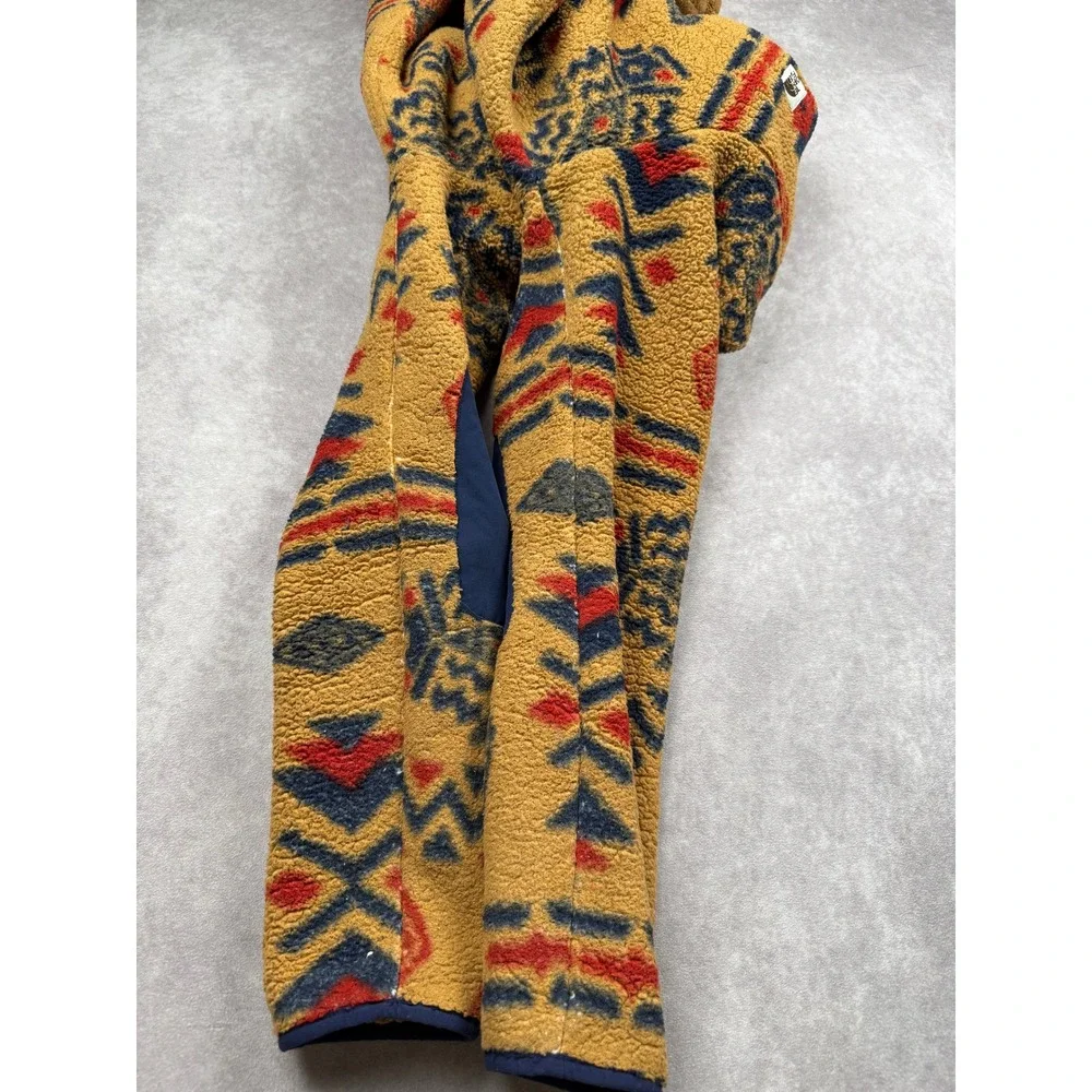 The North Face Men XL* 1/4 Zip Sherpa Fleece Hoodie Southwestern Aztec Yellow